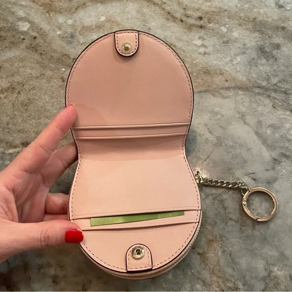 NWT Kate Spade pink half moon wallet